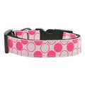 Unconditional Love Diagonal Dots Nylon Collar  Light Pink Medium UN763559